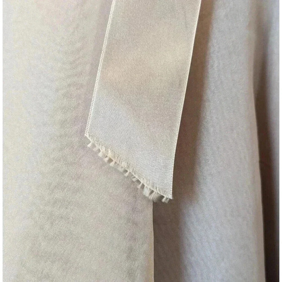 Vintage Lillie Rubin Light Brown Tan Mesh Ruffle Dress Coquette Romantic Twee - Picture 12 of 16